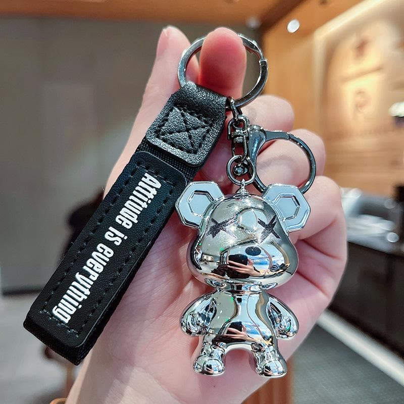 Stylish Gradient Bear Doll Car Keychain Ornament