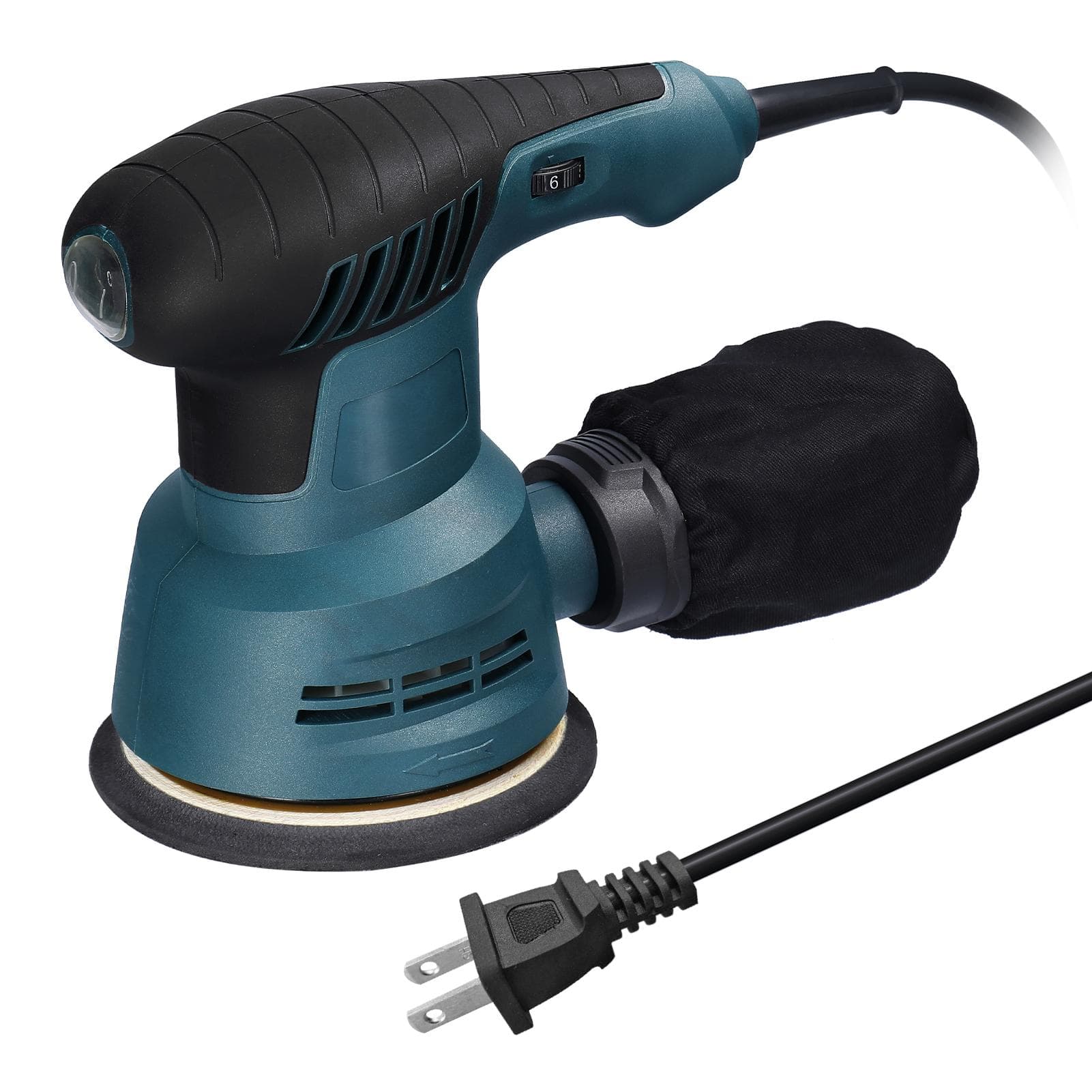300W Handheld Electric Eccentric Sander 5 Inch 125mm Sanding Plate Electric Sander Wood Processing US Plug