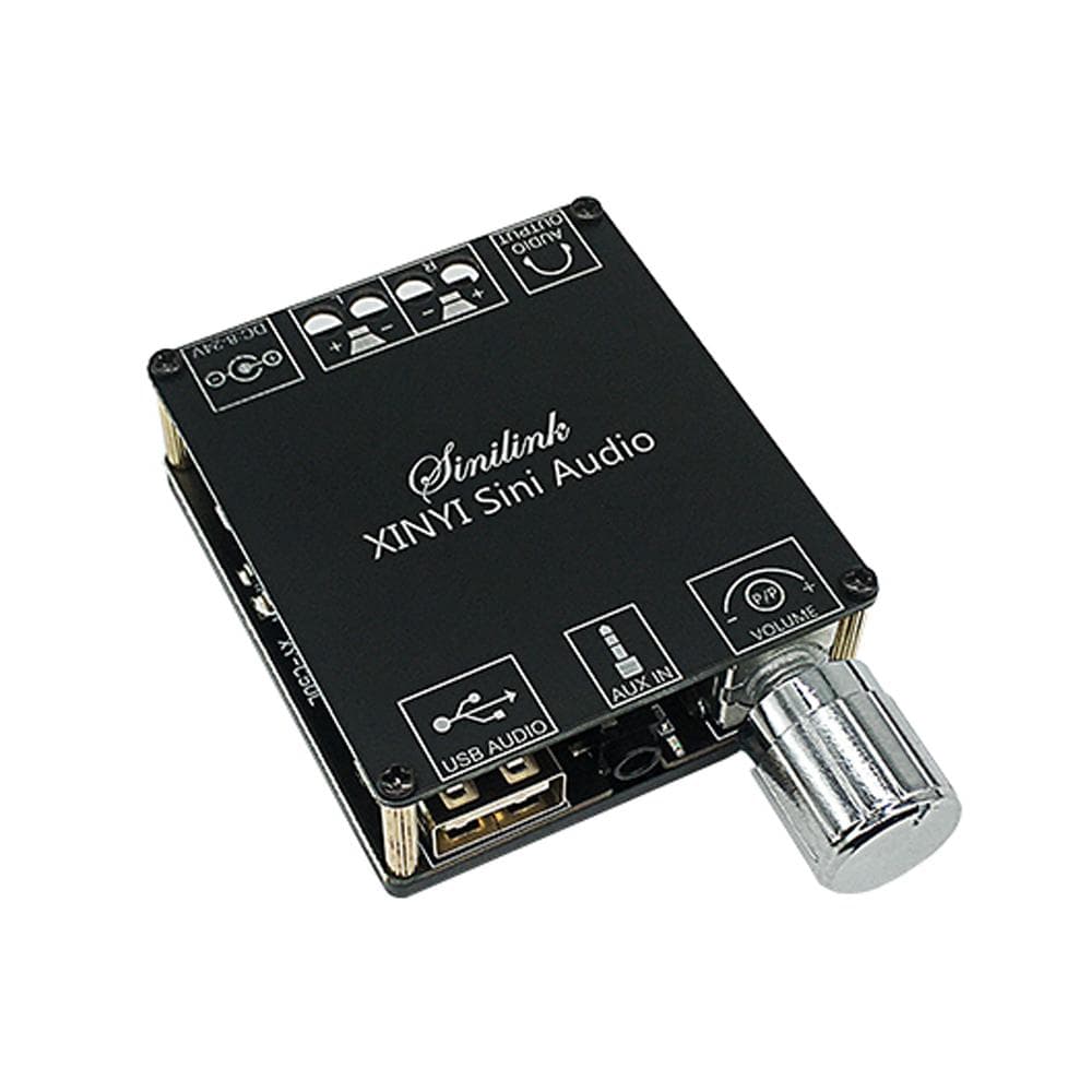 Mini 50Wx2 BT 5.0 Wireless Audio Digital Power Amplifier Infinite Tuning Stereo Board Amp Dual black