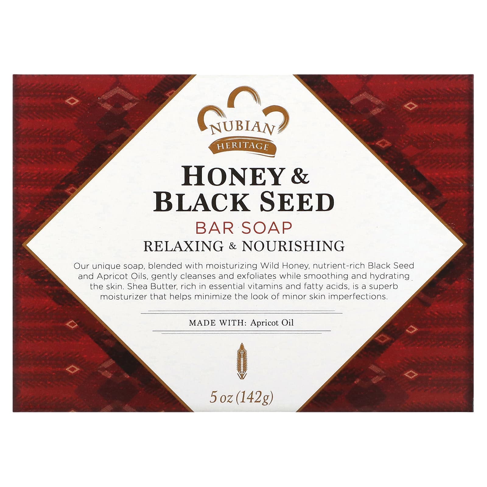 Nubian Heritage, Honey & Black Seed Soap Bar, 5 oz (142 g)