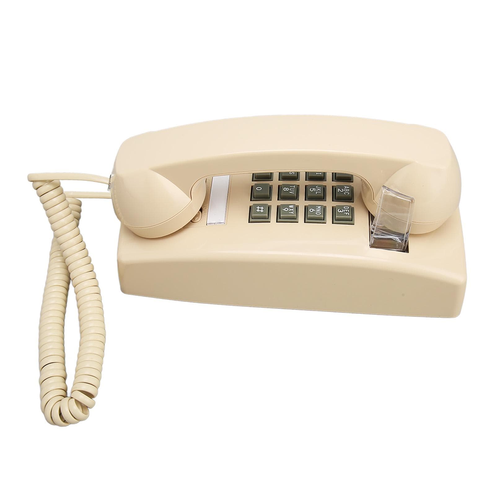 Retro Wall Phone Waterproof Decorative Corded Telephone with Volume Control for Home Bar Bathroom