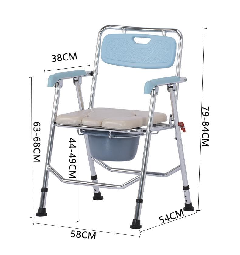 BMC Adjustable Wheeled Mobile Elderly Bathroom Seat Anti-Skid Bath Chairs For Elderly Squat Toilet Stool Special Chair Home Seat Small Size