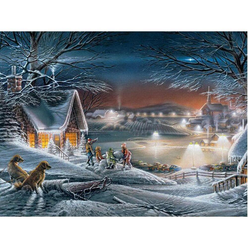 5D DIY Diamond Painting Full Circle Diamond Resin Scenery Rhinestone Picture Diamond Embroidery 20X30CM