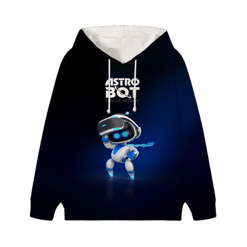 Astro Bot Hoodies Baby Unisex Cartoon Print Long Sleeve Tops Astronaut Toddler Boys Girls Casual Sweatshirts Outfits 100 beige