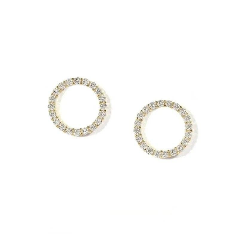 Delicate Small Circle Stud Earrings for Women Korean Fashion Earring Crystal Minimalist Jewelry Accessories gold