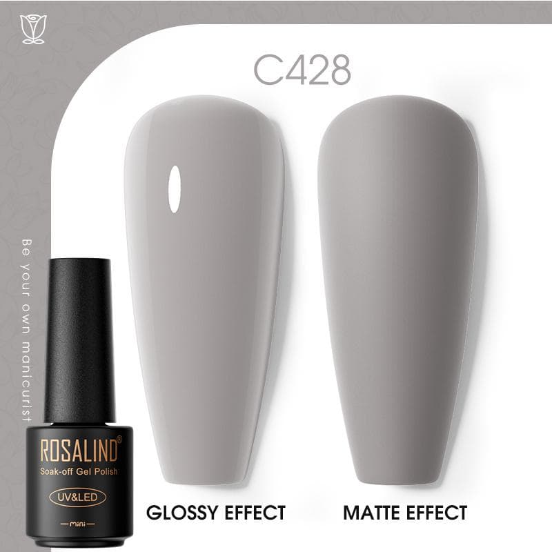 ROSALIND Nail Gel Polish Semi Permanent Varnish Hybrid UV Gel Polish Soak Off Nail Art Gel Top Base Coat Matt Top For Manicure Nail Art RA-C428