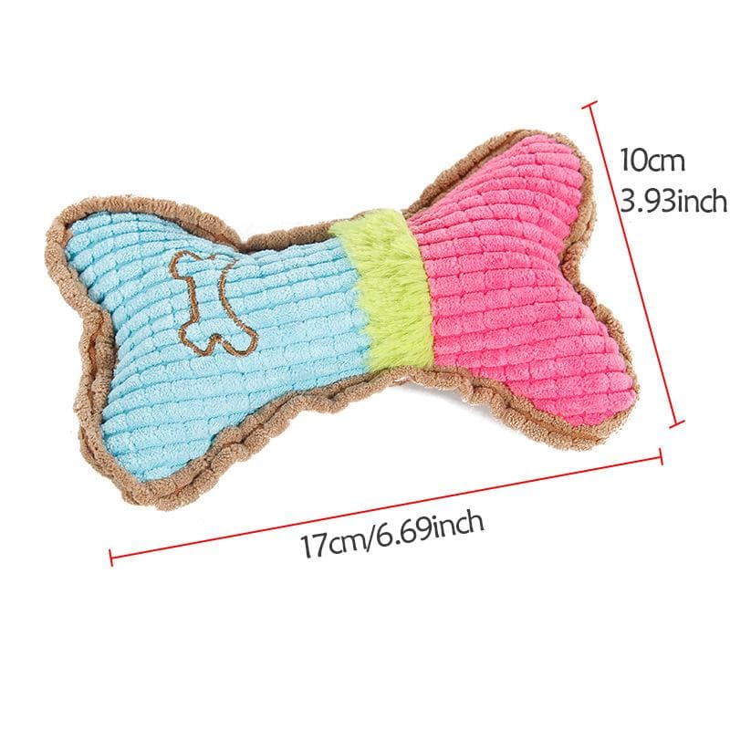 Dog Squeaky Toys Bones Plush Dogs Chew Toy for Small Medium Breed Puppy Aggressive Chewer Pets Puppy Playing Cleaning Teeth