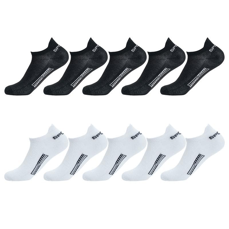 10 Pairs Men's Socks Comfortable Breathable Socks Sports Boat Sock Sweat-absorbent Outdoor Running Socks 36-42