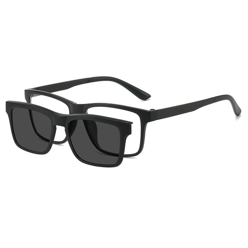1PC 2In1 Magnetic Clip On Glasses Frame Trendy Fishing Driving Sunglasses For Men UV400 Optical Computer Glasses