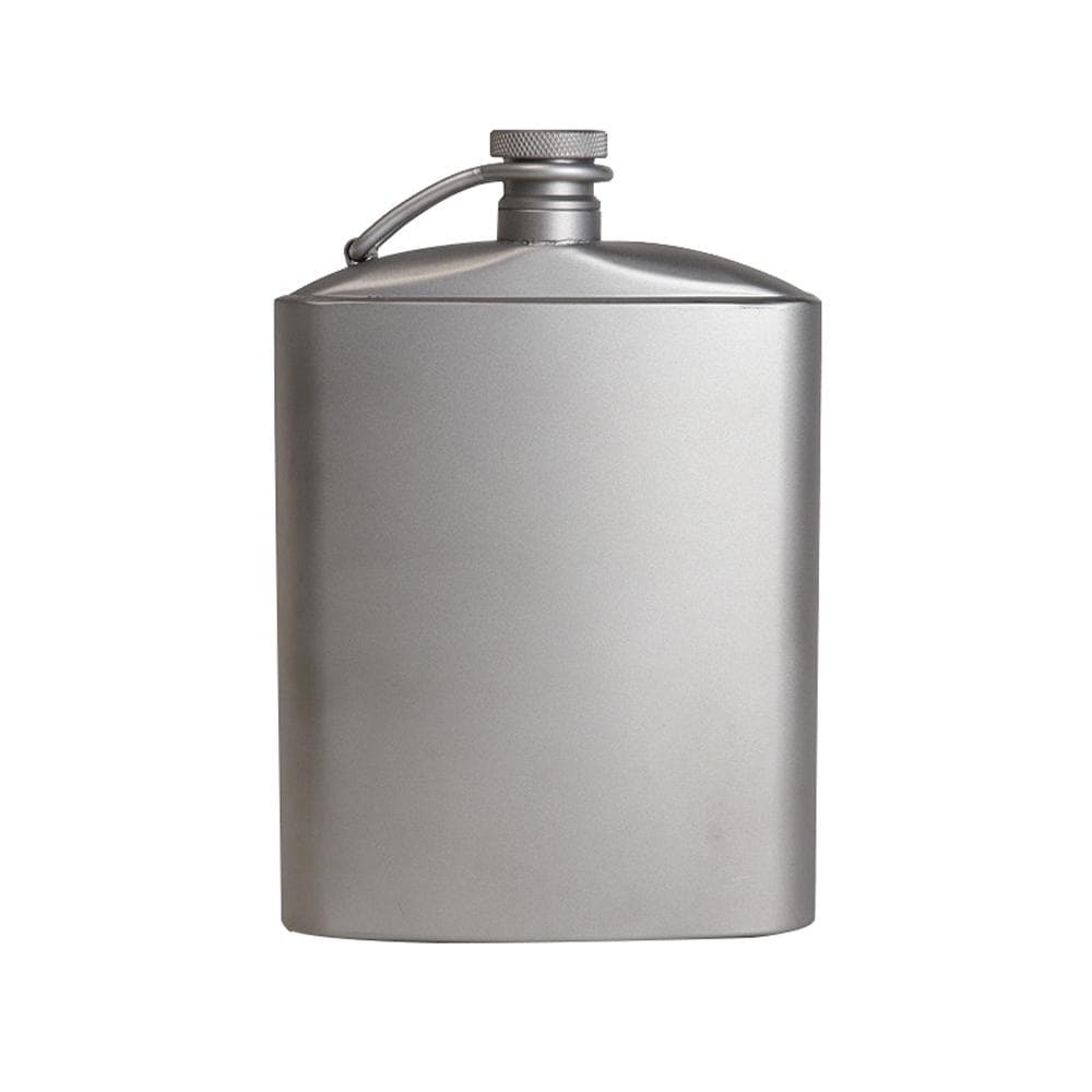 Silverant Titanium Flask Wine Hip Flagon with Screw Cap Clip Ultralight Hydration Flat Bottle with 200ML silver