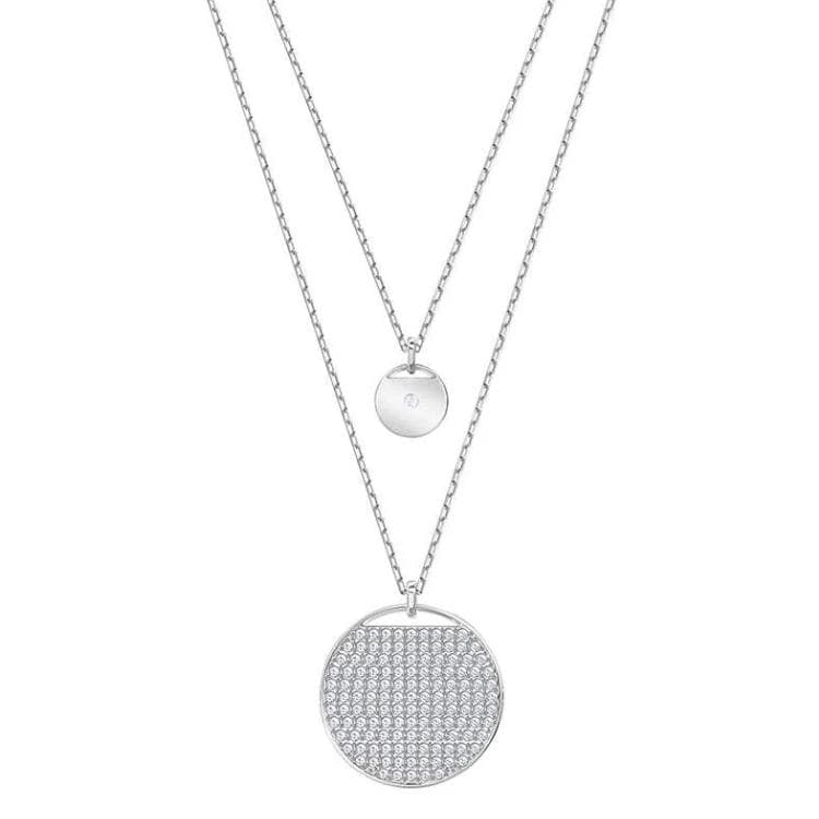 Swarovski Ginger Round Design Crystal Necklace Women necklace White 5389047 Box (Random Color)