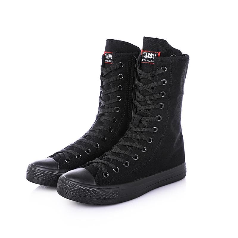 Boots Women's Boots Shoes Booties Canvas Boots Casual Shoes Student Shoes 34 black