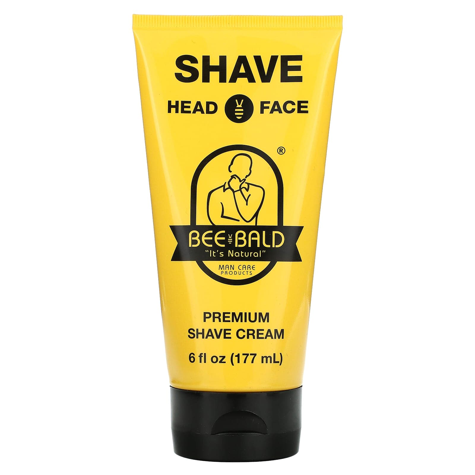 Bee Bald, Shave Head & Face, Premium Shaving Cream, 6 fl oz (177 ml)