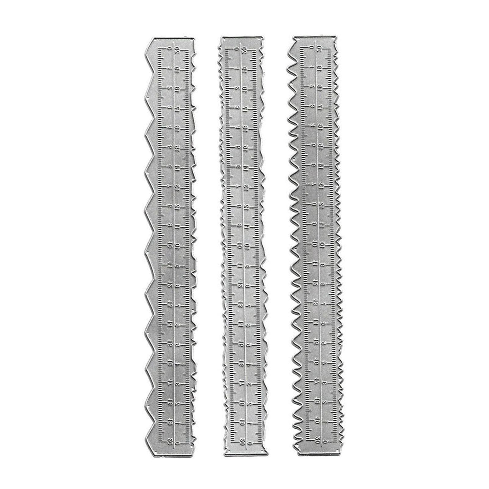 3 Pcs Set Irregular Edges Ruler Carbon Steel Paper Tearing Ruler for Card Making Scrapbooking