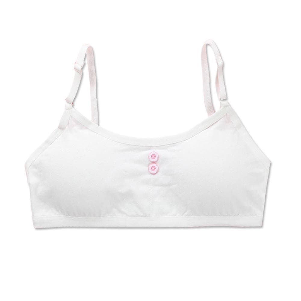 Girls Bra Breathable Teenager Bras for Kids Adolescente Lingerie Solid Color Teen Vest Girls Tube Tops Underwear one size white