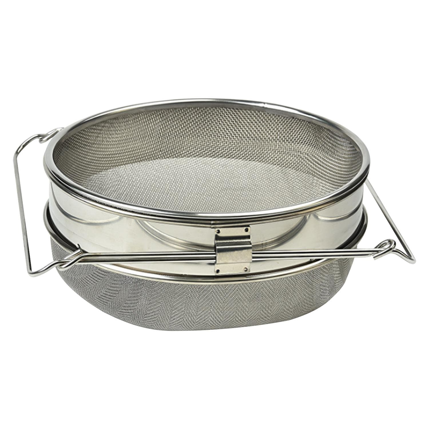 Double Sieve Honey Mesh Honey Mesh Set Stainless Steel Bucket Top Honey Mesh for Honey Extraction silver