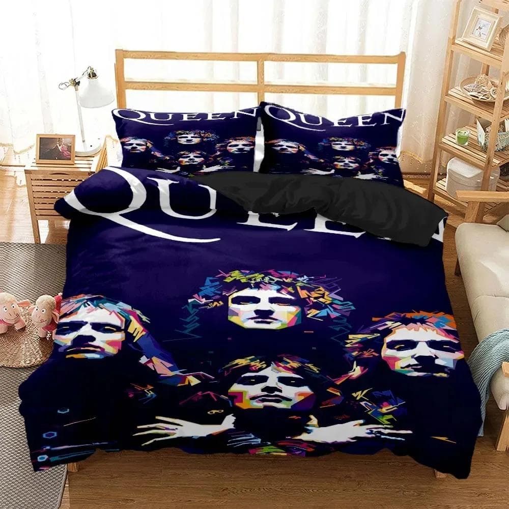Königin Rockband Digital printed bedding for Boys Queen bedding set Soft and comfortable Customized King size bedding set AU Single 140x210cm