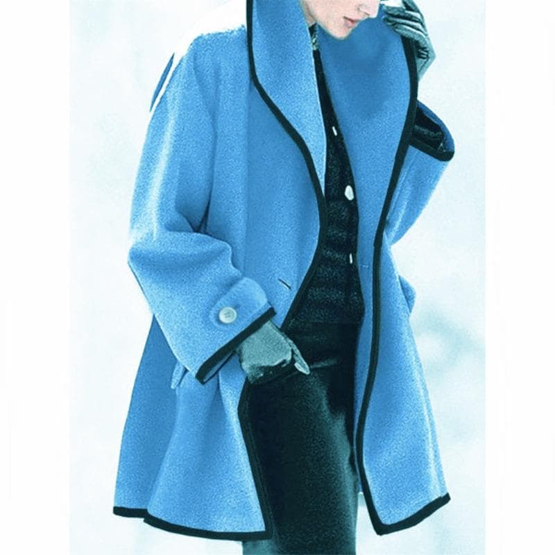 Autumn and Winter Woolen Women's Coat Woolen Contrasting Coat 5XL