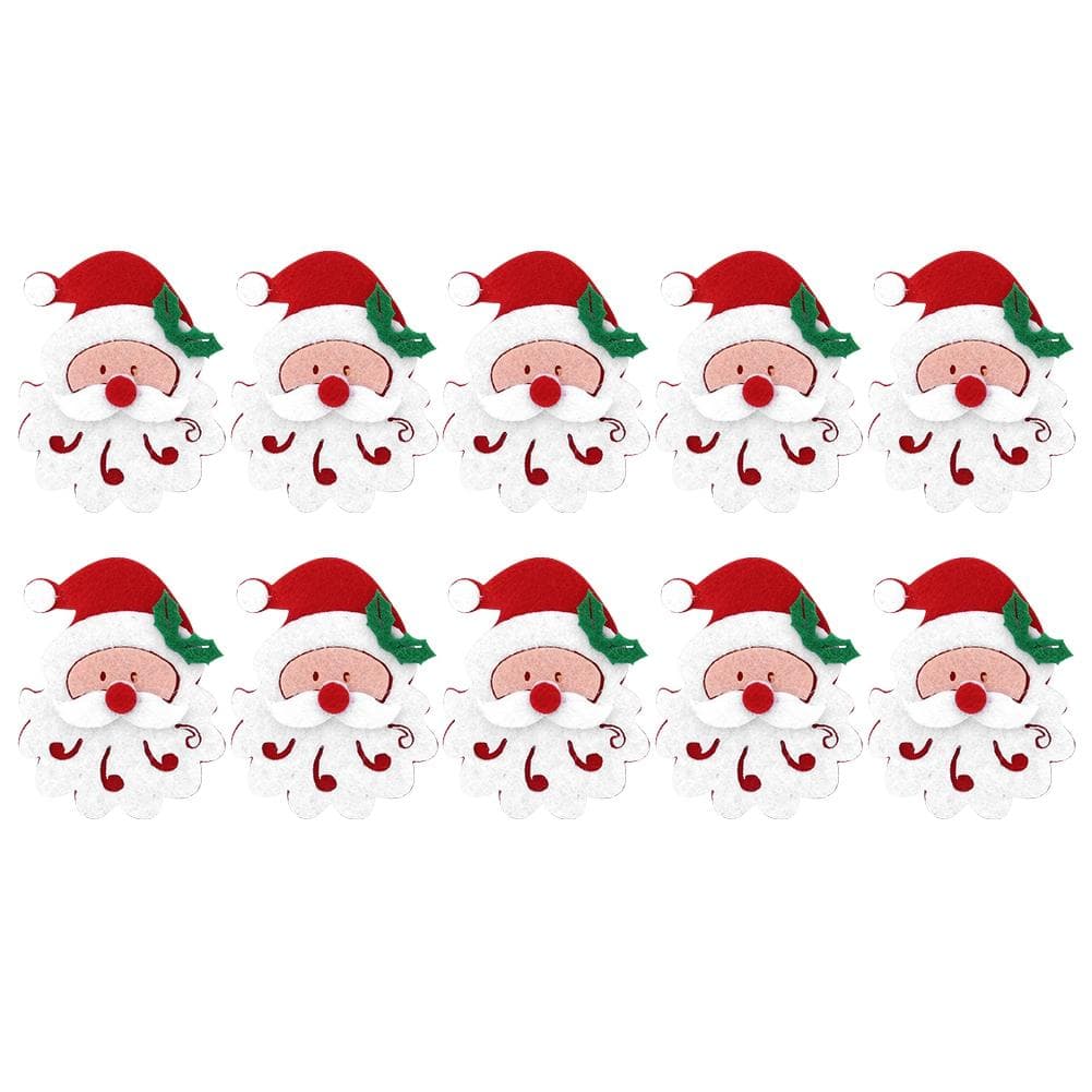 10Pcs Christmas Cloth Patches Non Woven Fabric Festival Decoration Accessories(Santa Claus )
