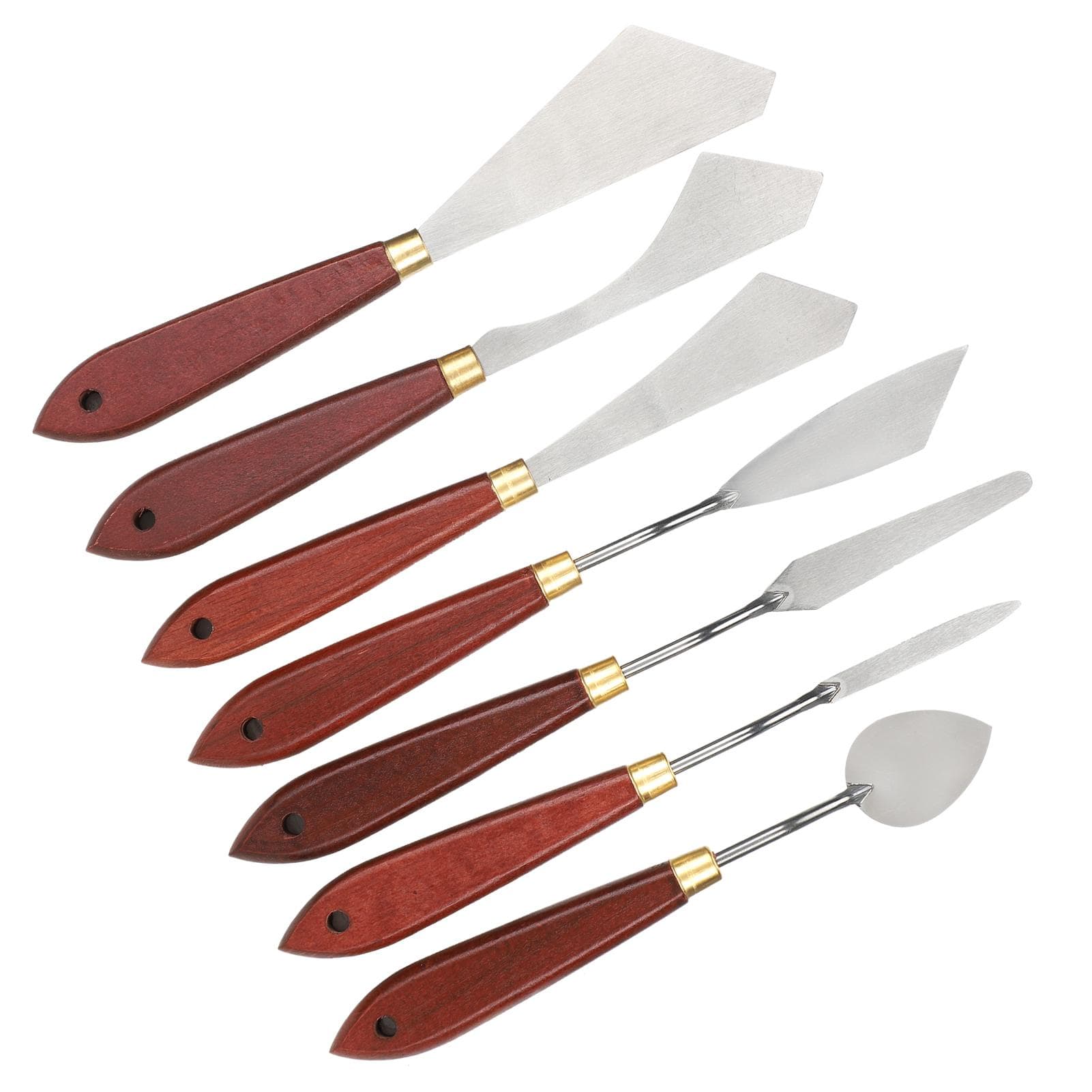 7PcsSet Stainless Steel Palette Knife Mixing Scraper Set for Oil Painting Acrylic Mix