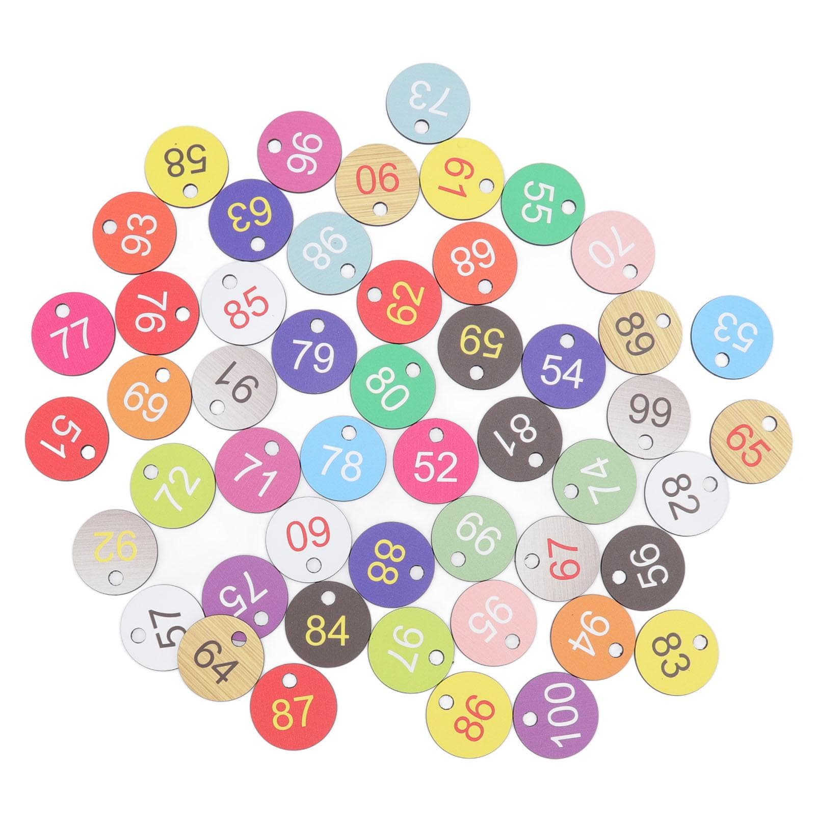 50Pcs Round Plastic Number Tags Plastic Number Labels for Beekeeping Livestock Farming 51-100