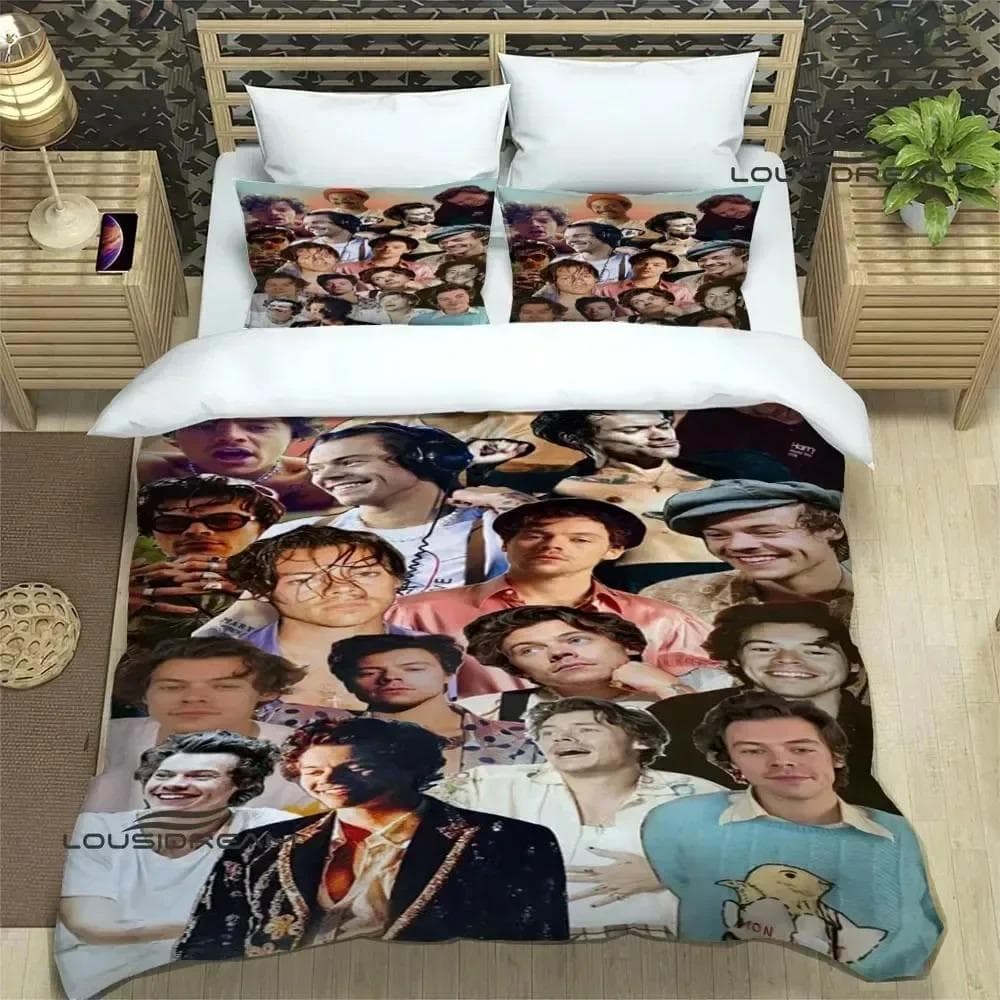 Singer H-Harry-Styles Bedding Sets exquisite bed supplies set duvet cover bed comforter set bedding set luxury birthday gift 70x133cm 2pcs