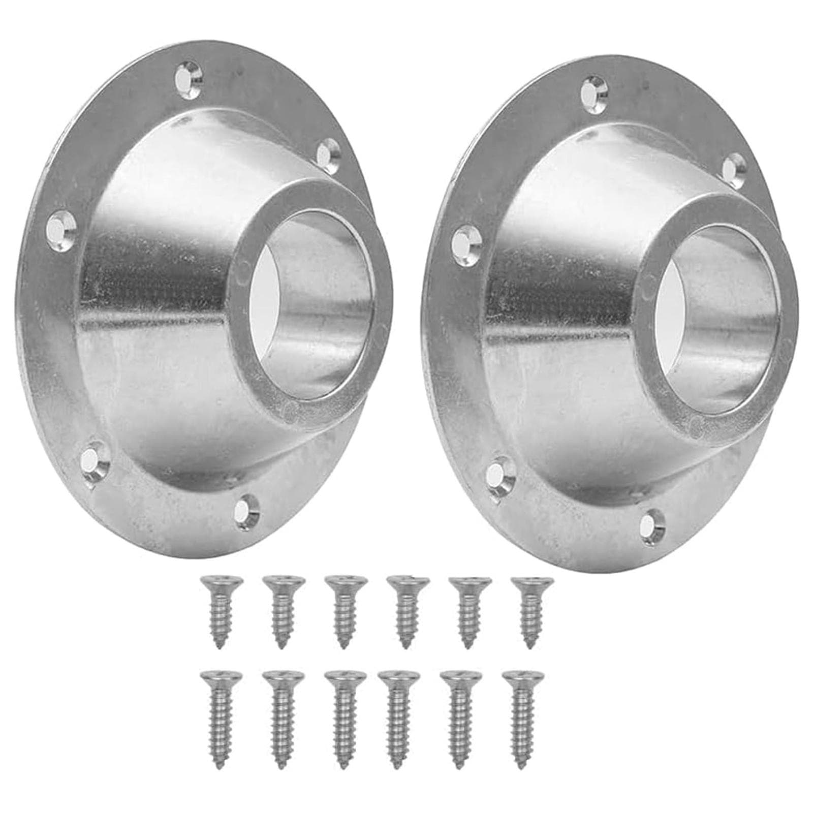 2Pack RV Table Base Mount Aluminum Alloy Camper Table Base Mount with Screws for Mounting Both Ends silver