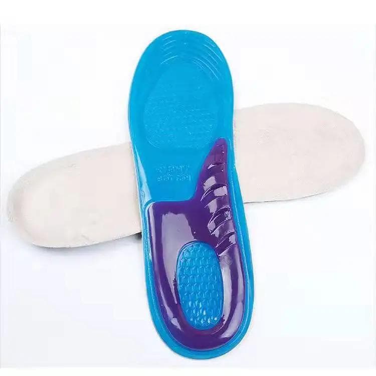 Silicone Insole Man Women High Elastic Insoles Orthotic Arch Support Foot Pain Massage Silicone Gel Soft Sport Shoe Pad Inserts L EU42-46 blue