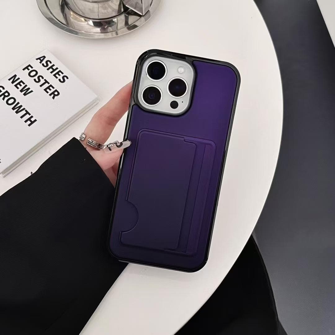 Card Bag Suitable for Apple IPhone 16PM Mobile Phone Case 14 Fuel Injection Two-in-one Card 15 Protection Case Apple 16Plus