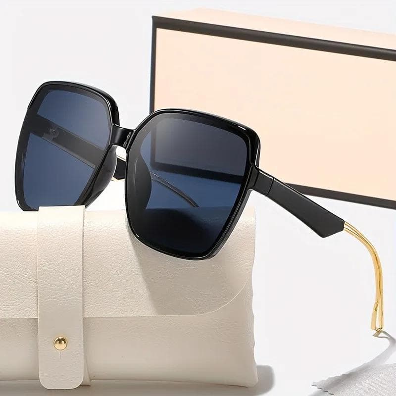 Fashion Square Oversized Sunglasses Women Vintage Big Frame UV400 Protection Classic Shades Ladies Sun Glasses
