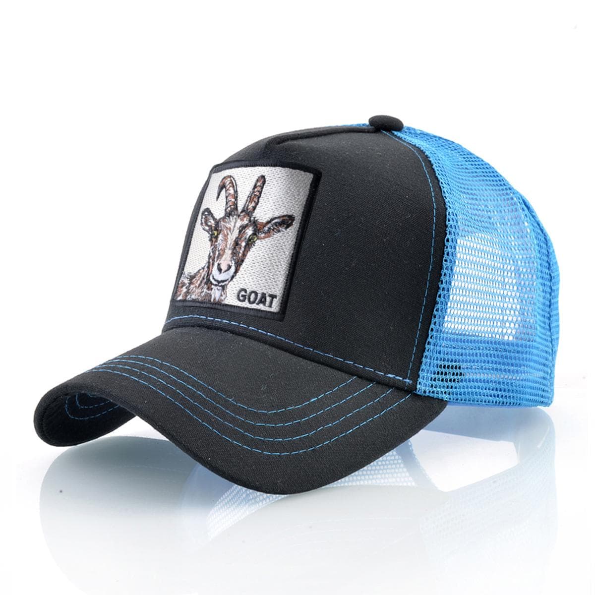 Fashion Trucker Caps With Embroidery Goat Patch Four Seasons Snapback Baseball Cap For Men Women Adjustable Visor Hat Adjustable