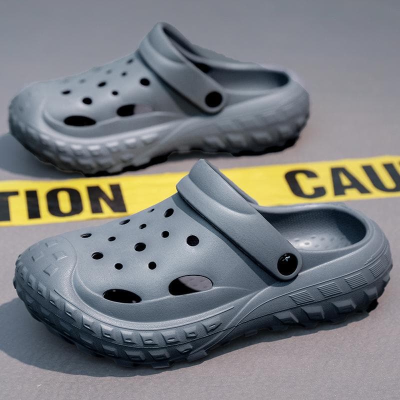 Men's Sandals Thick Bottom Shoes for Men Wear-resistant Indoor and Outdoor Soft and Comfortable Non-slip Beach Shoes Unisex New 40 gray