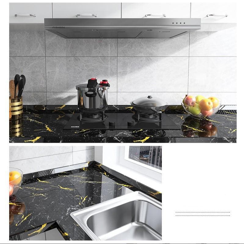 Kitchen Sticker Waterproof, Oil-resistant and Heat-resistant Thickened Wall for Cooktop Desktop Film Wallpaper 60cm*5m