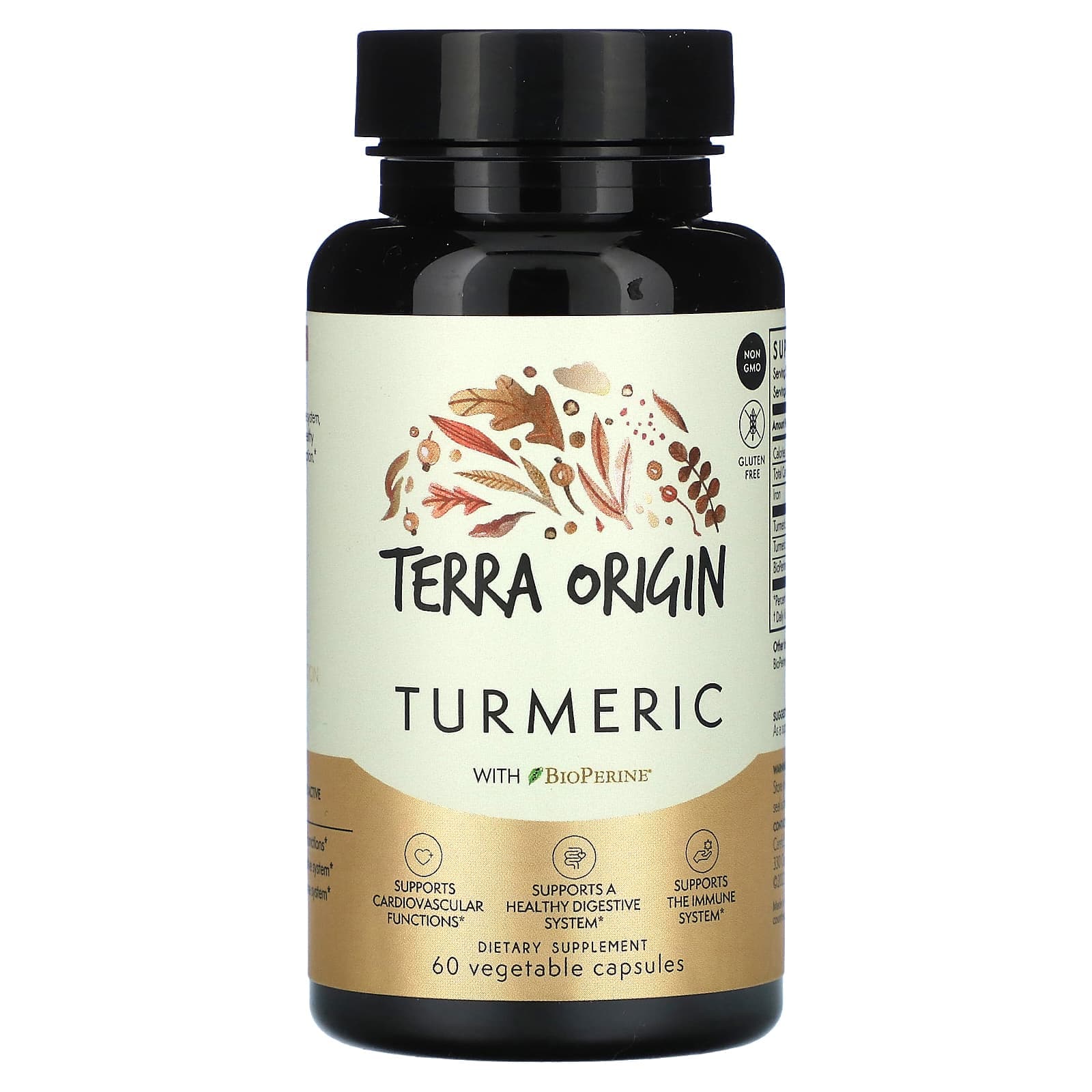 Terra Origin, Contains Turmeric BioPerine, 60 Veggie Capsules