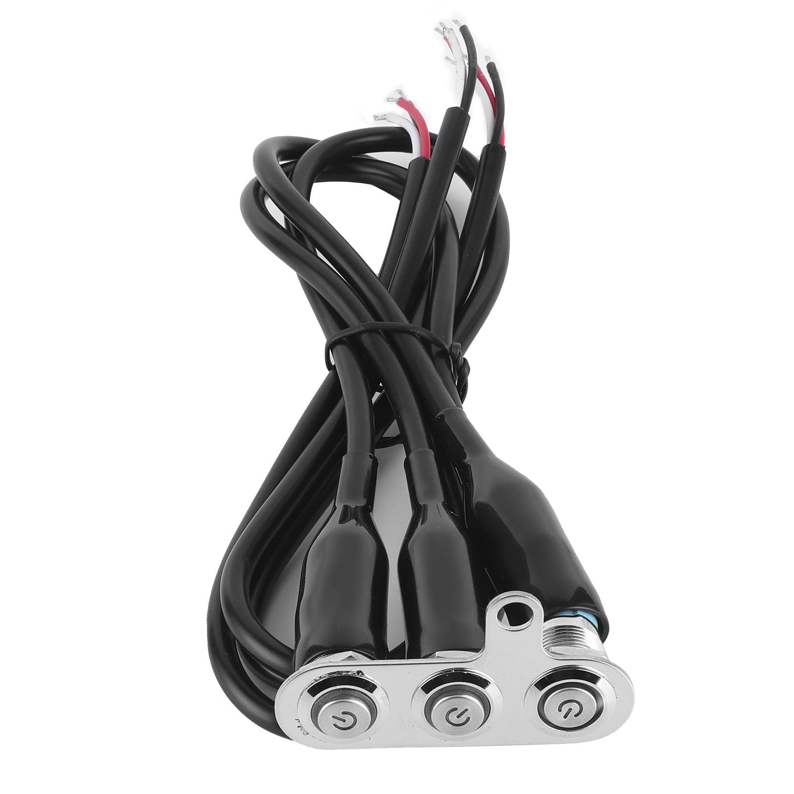 12V Stainless Steel Motorcycle Handlebar Switch LED Modification Bracket Control Push ButtonWith