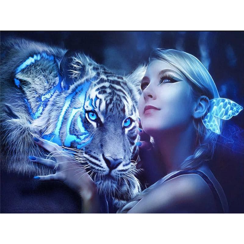 DIY 5D Lion Tiger Handmade Diamond Painting Cross Stitch Embroidery Pattern Rhinestone Art 20X30CM