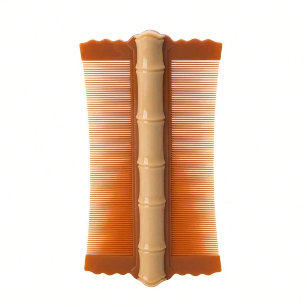 1 Piece Bamboo Comb, Lice Comb, Double-Sided Ultra Dense Teeth, Thickened And Dense To Remove Dandruff And Head Lice Comb yellow