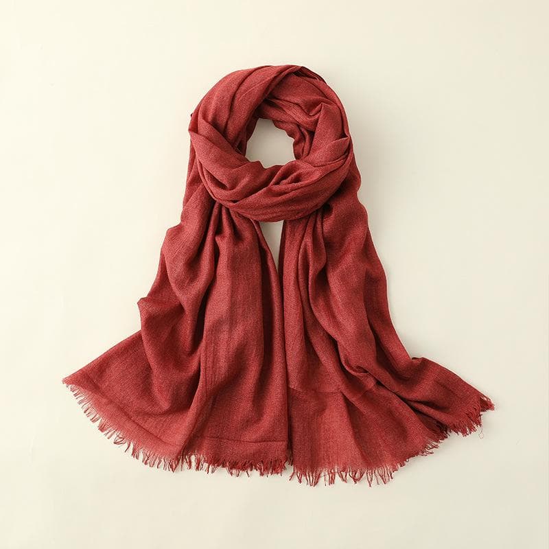 Summer Silk Scarf for Women, Fashionable Sun Protection and Shading, Beach Long Scarf, Solid Color Cotton and Linen Silk Scarf, Scarf 100*195CM