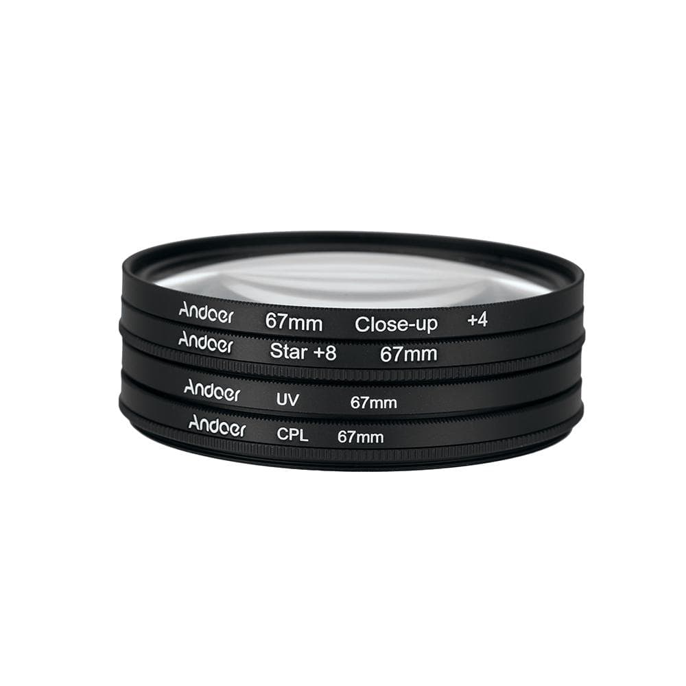 Andoer 67mm UV+CPL+Close-Up+4 +Star 8-Point Filter Circular Filter Kit Circular Polarizer Filter 67 mm