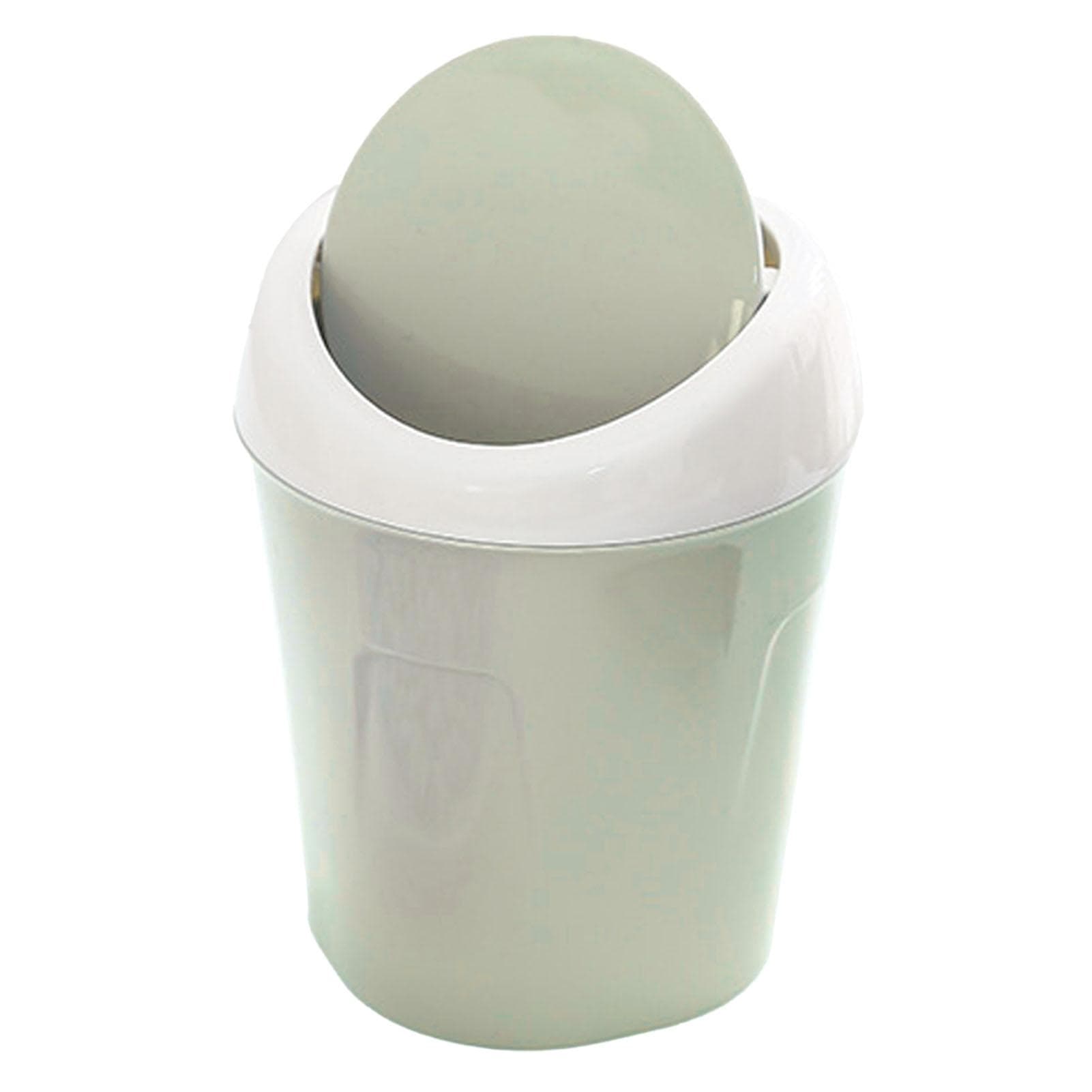 Desktop Trash Can Small Mini Plastic Table Garbage Bin with Swing Lid for Living Room Coffee Table green