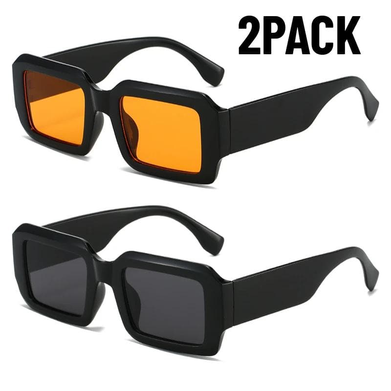 1/2PACK Vintage Square Women Shades UV400 Sunglasses Fashion Contrast Color Eyewear Men Punk Sun Glasses New Year Gift