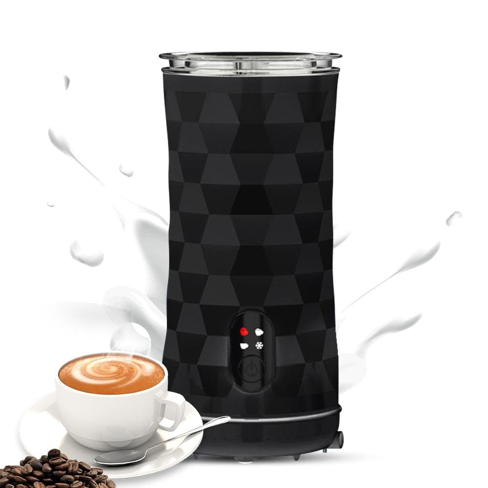 Electric Milk Frother 4-in-1 400W Automatic Hot and Cold Foam Maker and Milk Warmer for Latte / US Plug black