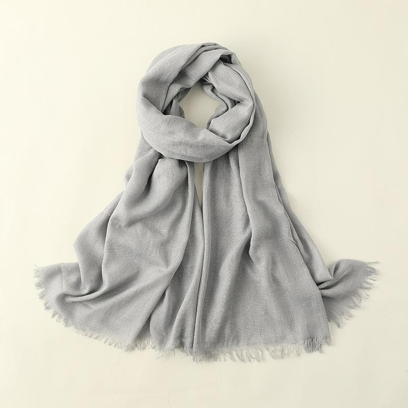 Summer Silk Scarf for Women, Fashionable Sun Protection and Shading, Beach Long Scarf, Solid Color Cotton and Linen Silk Scarf, Scarf 100*195CM