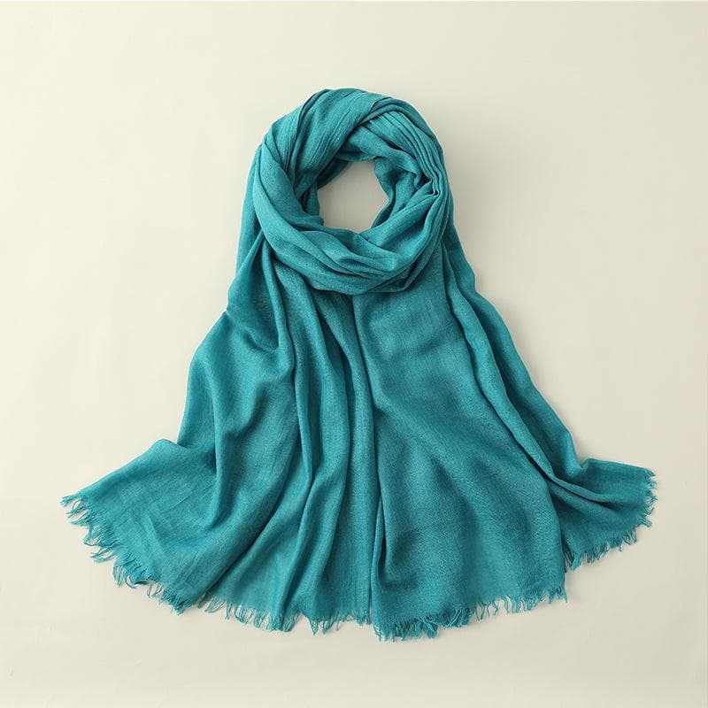 Summer Silk Scarf for Women, Fashionable Sun Protection and Shading, Beach Long Scarf, Solid Color Cotton and Linen Silk Scarf, Scarf 100*195CM