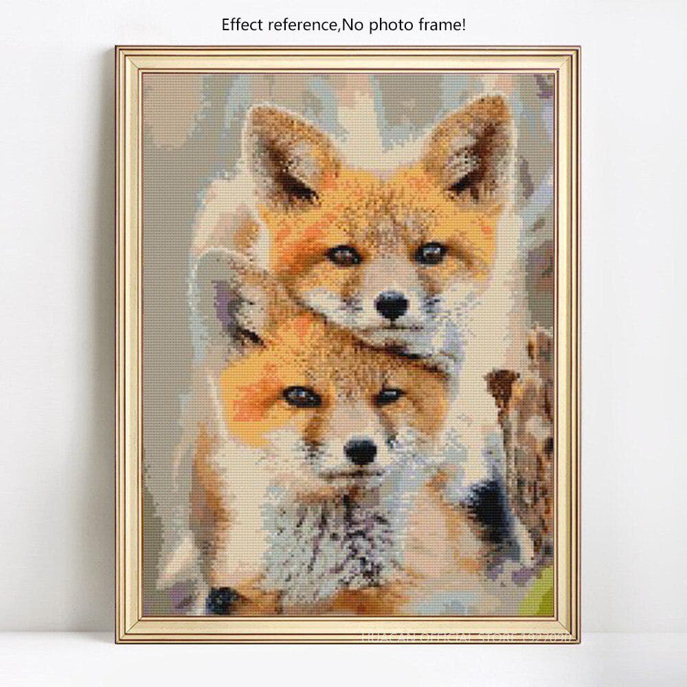 5D DIY Diamond Painting Animal Fox Diamond Embroidery Cross Stitch Full Round Mosaic Picture 20X30CM