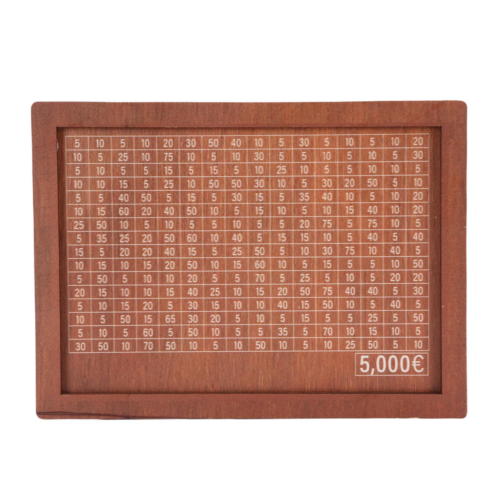 5000 Euro Savings Challenge Box Retro Wooden Cash Saver Piggy Bank for All Ages Home Decor