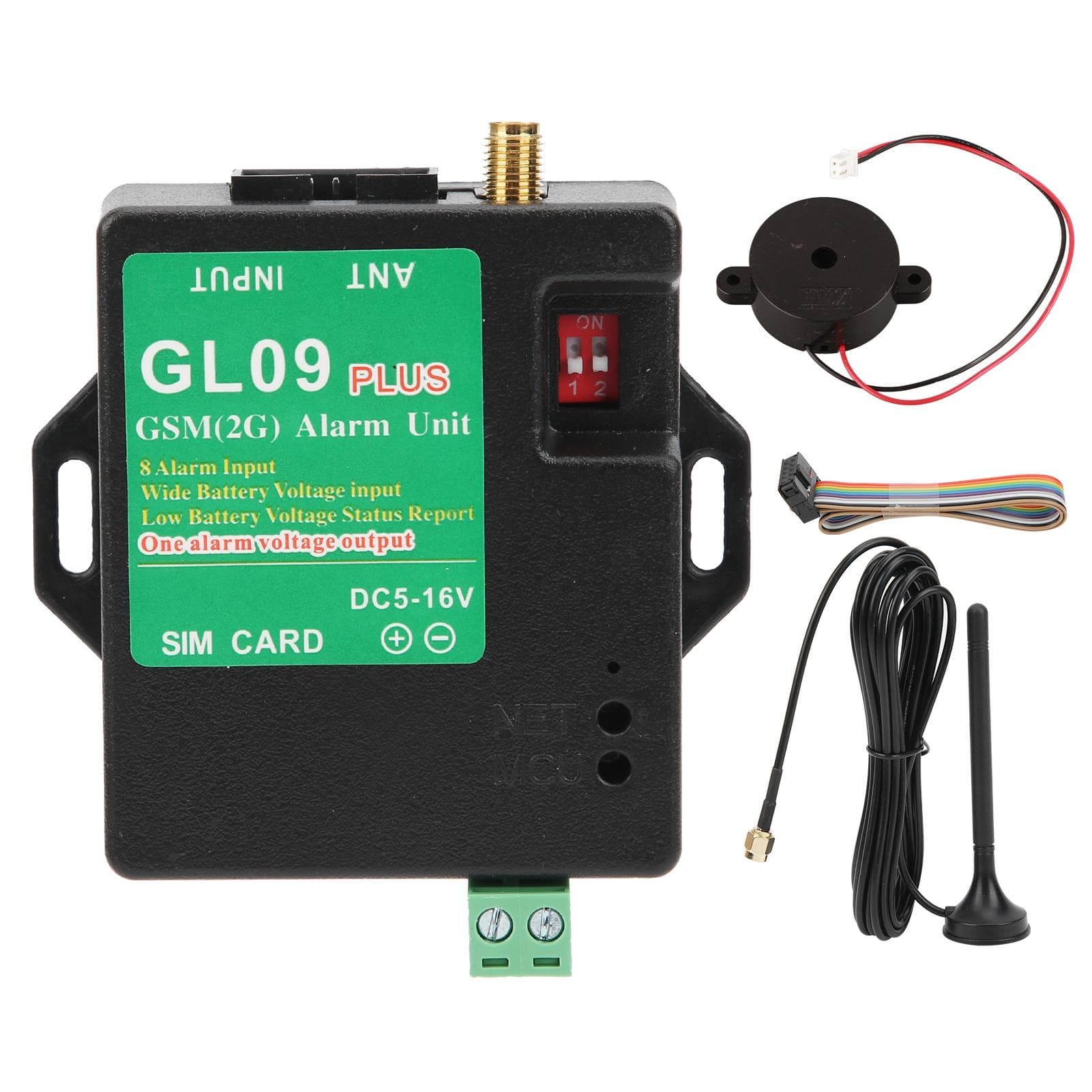 GL09PLUS 8?Channel GSM Alarm 850/900/1800/1900MHz SMS Call Alert for Home Security Warehouses