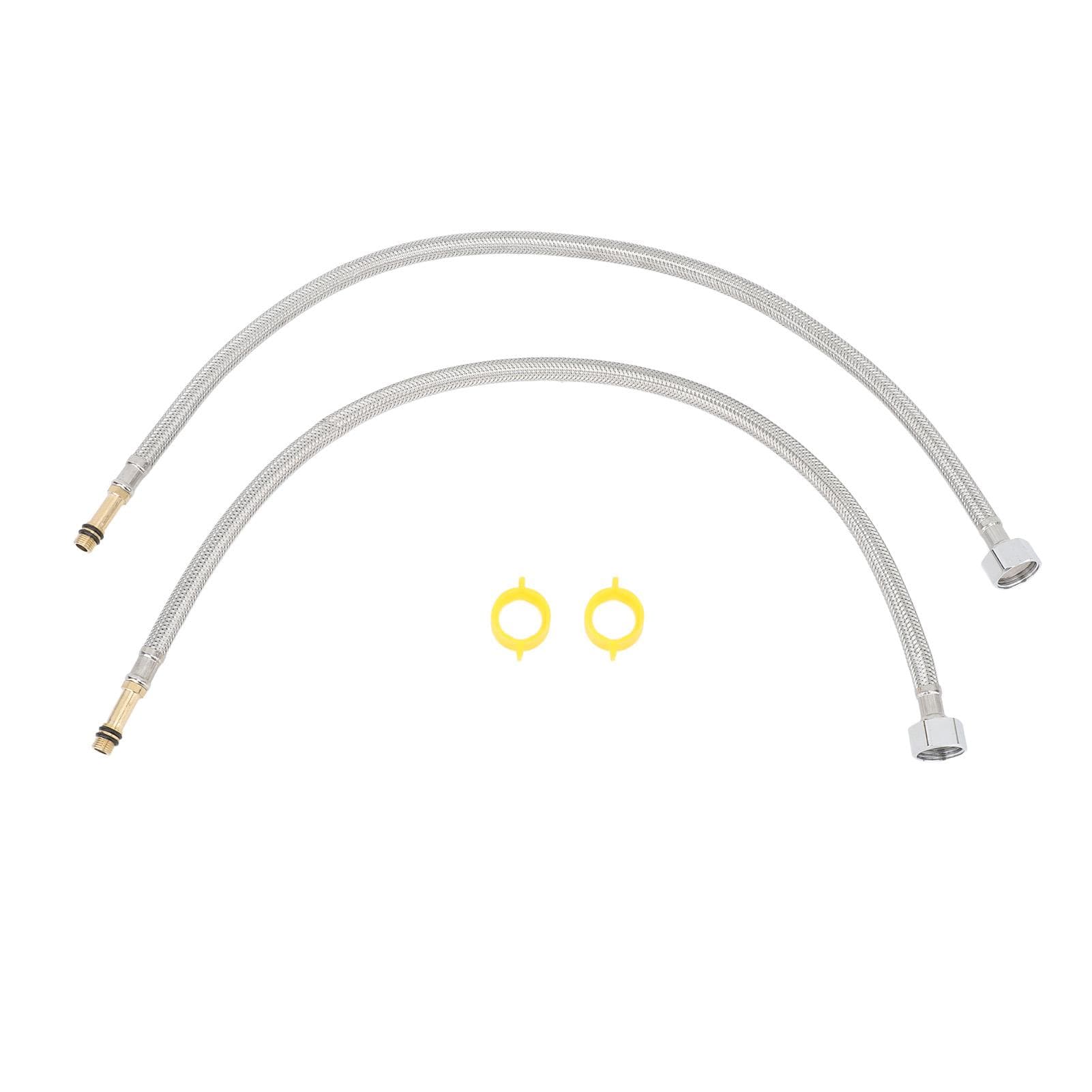 2PCS Faucet Connector Braided Supply Hose Line Stainless Steel 23.6in Universal Water Supply Line