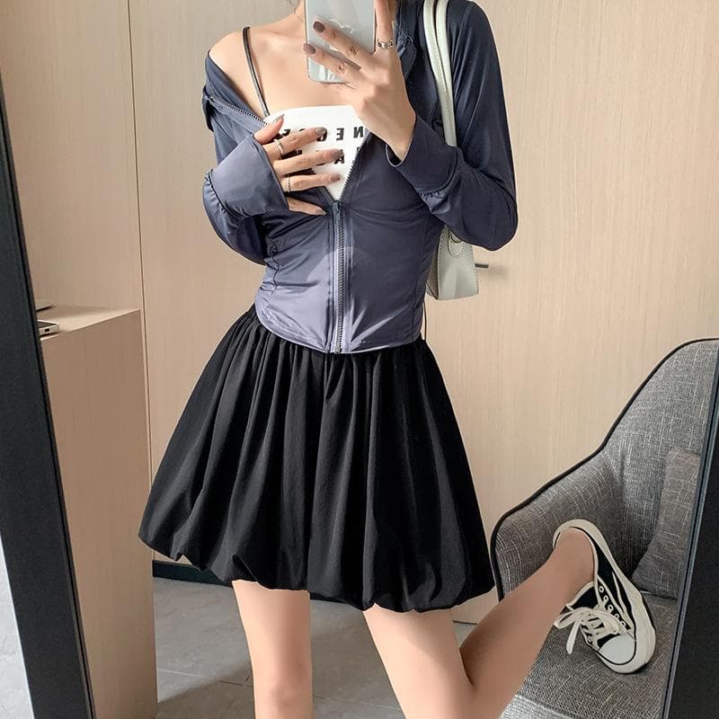 Flower Bud Skirts and Pants for Women Summer Style High Waist Loose Wide-leg Three-point Pants Slim and Casual Outside Shorts for Women XL black