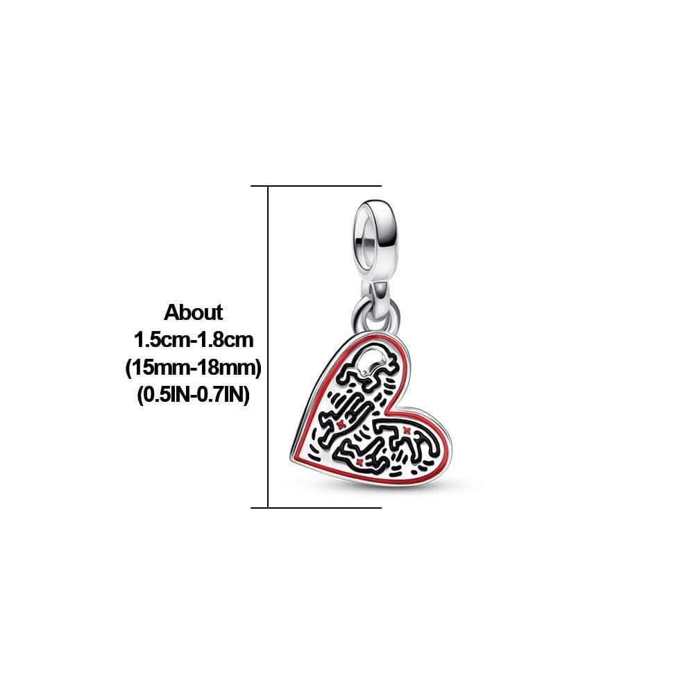 2023 Sterling Silver S925 charm ME Heart Charm Loved Hoops Earring pendant Fit original Bracelet Me women jewelry gift